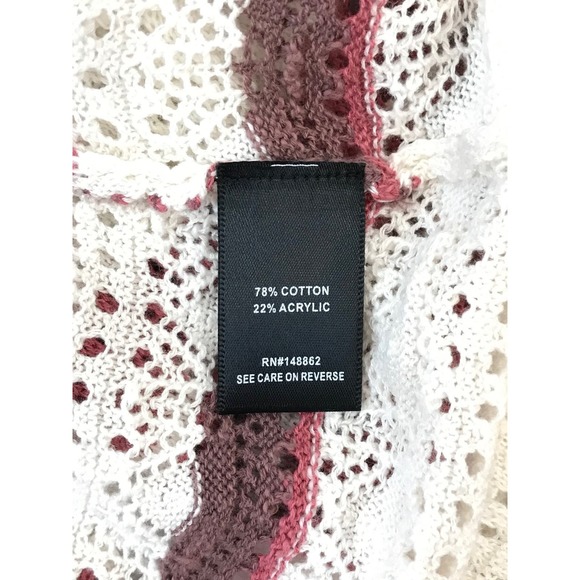 Torrid Open Stitch Pullover V Neck Cinched Front Sweater Pink Stripe 4X - Picture 7 of 10